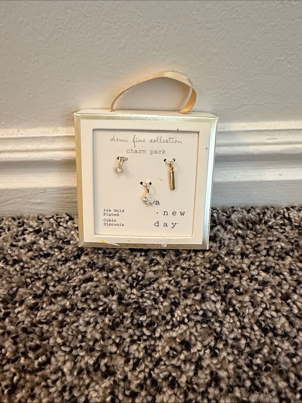 a new day Gold and White Charm Set